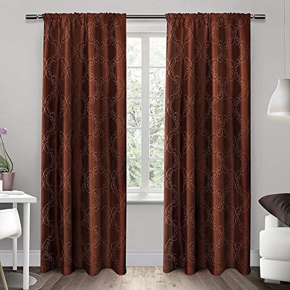 ELLE DECOR Laine Light Filtering Back Tab Rod Pocket Curtain Panel Pair, 54x84, Grey, Set of 2