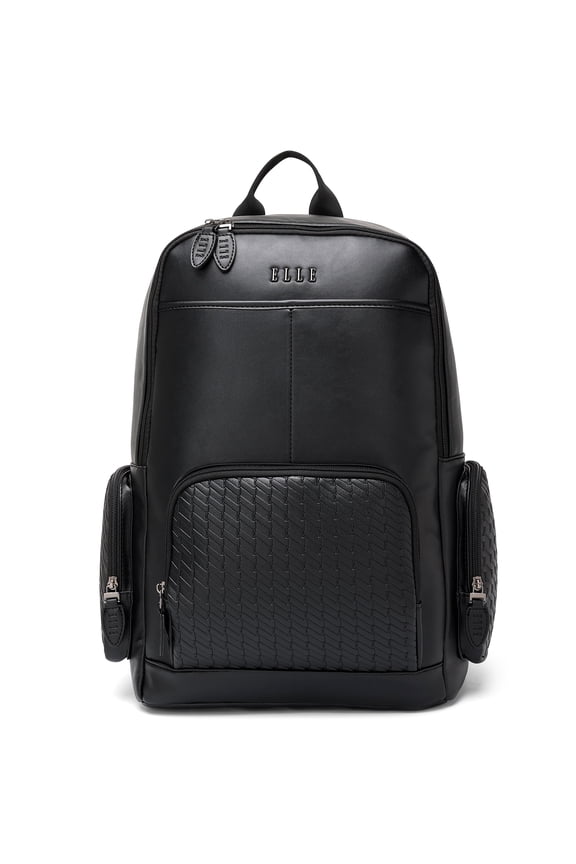 Leisure Luxe 27L Vegan Leather Backpack | Black