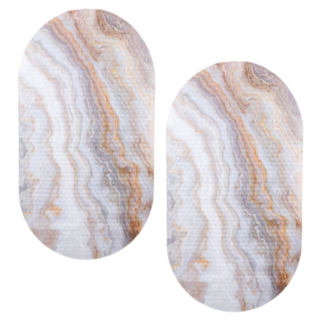 ELLE Paris 2 Pack Oval Bubble PVC Bathmat with Agate Design