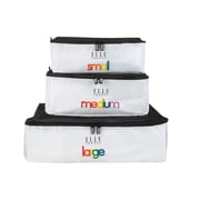 ELLE Paris 3 Piece EPI Leather Packing Cube Set باللون الأبيض
