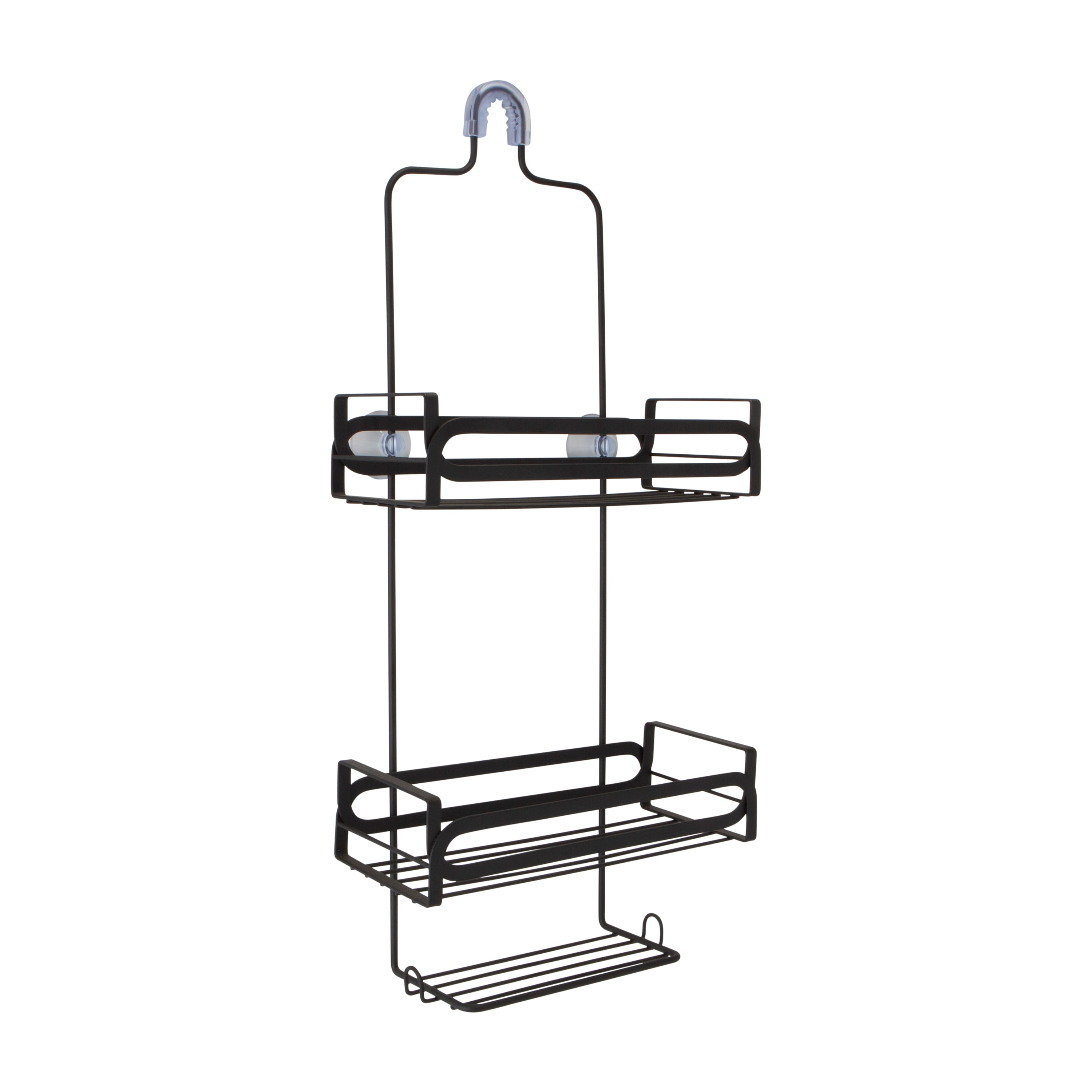 ELLE Paris Noir 3 Shelf Steel Shower Caddy, Black