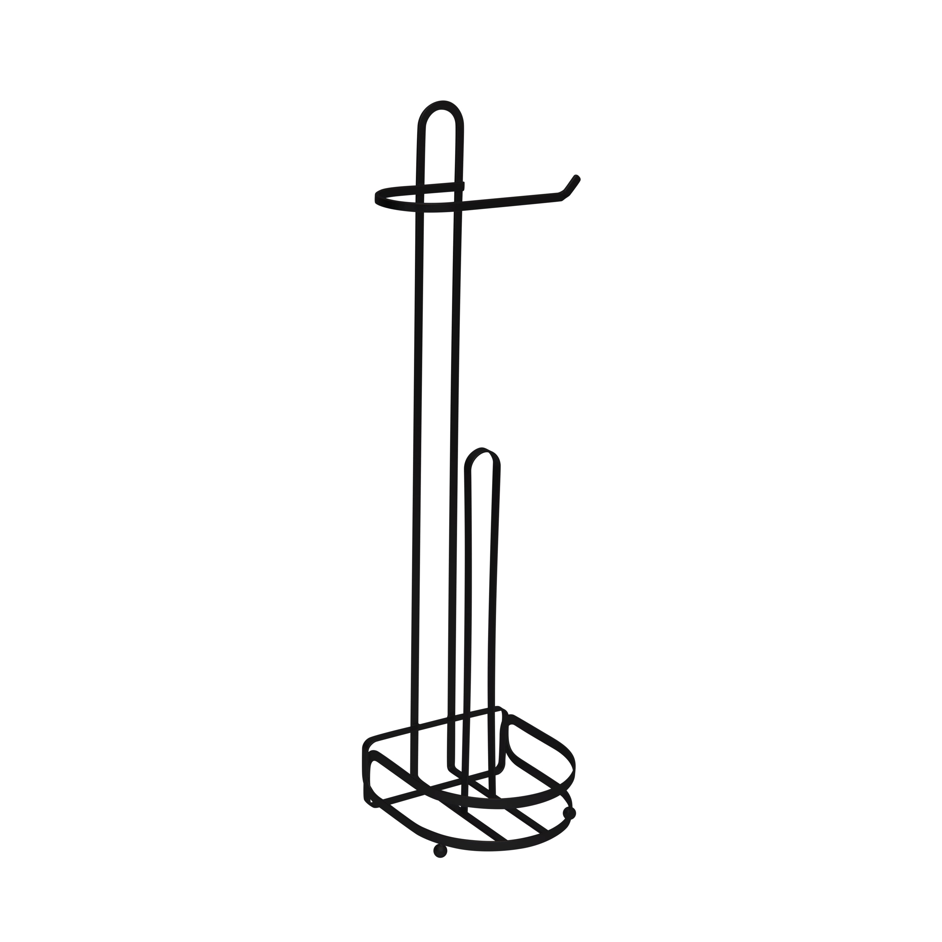 Black Steel Freestanding Toilet Paper Holder with Reserve