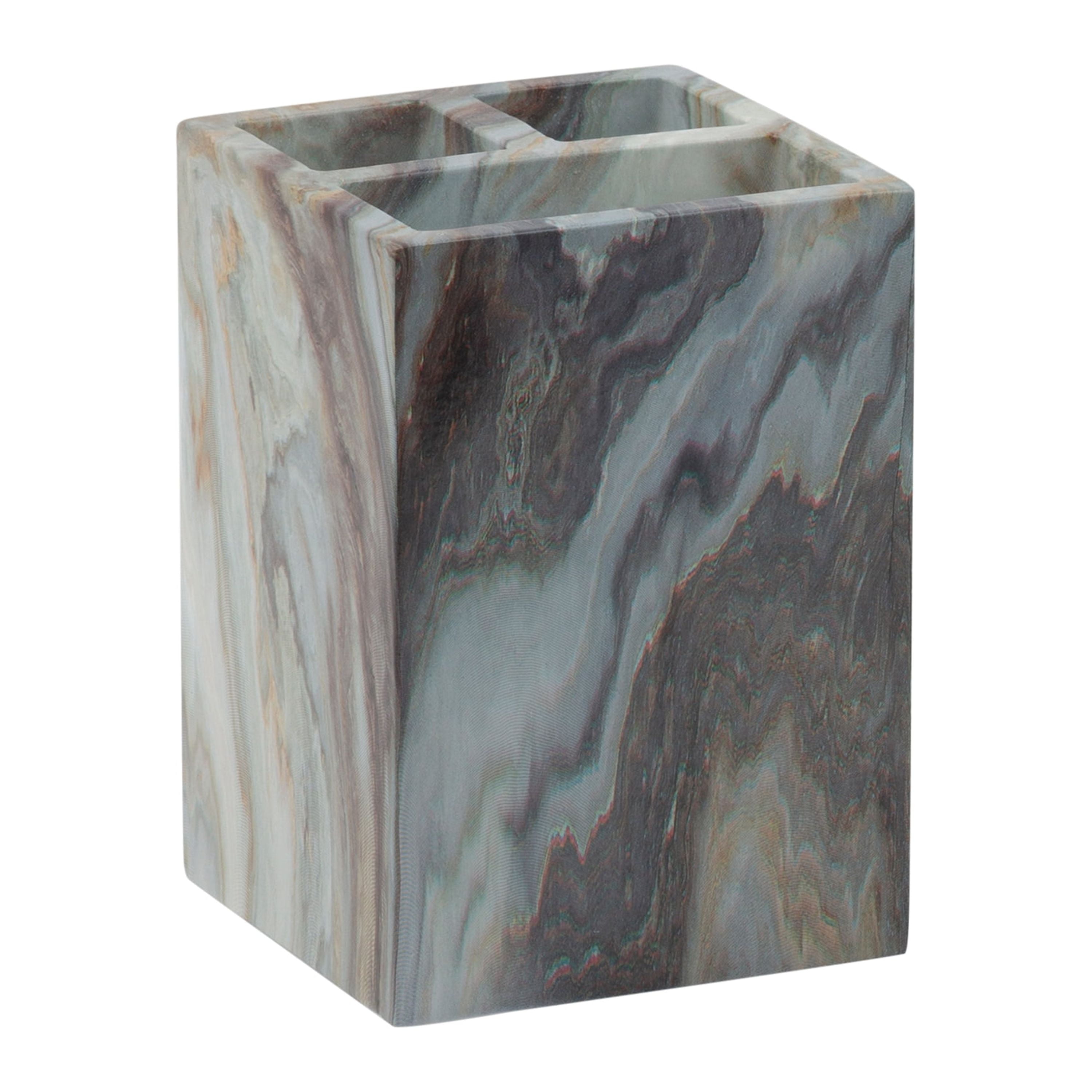 ELLE Paris Square Polyresin Tooth Brush Holder in Agate