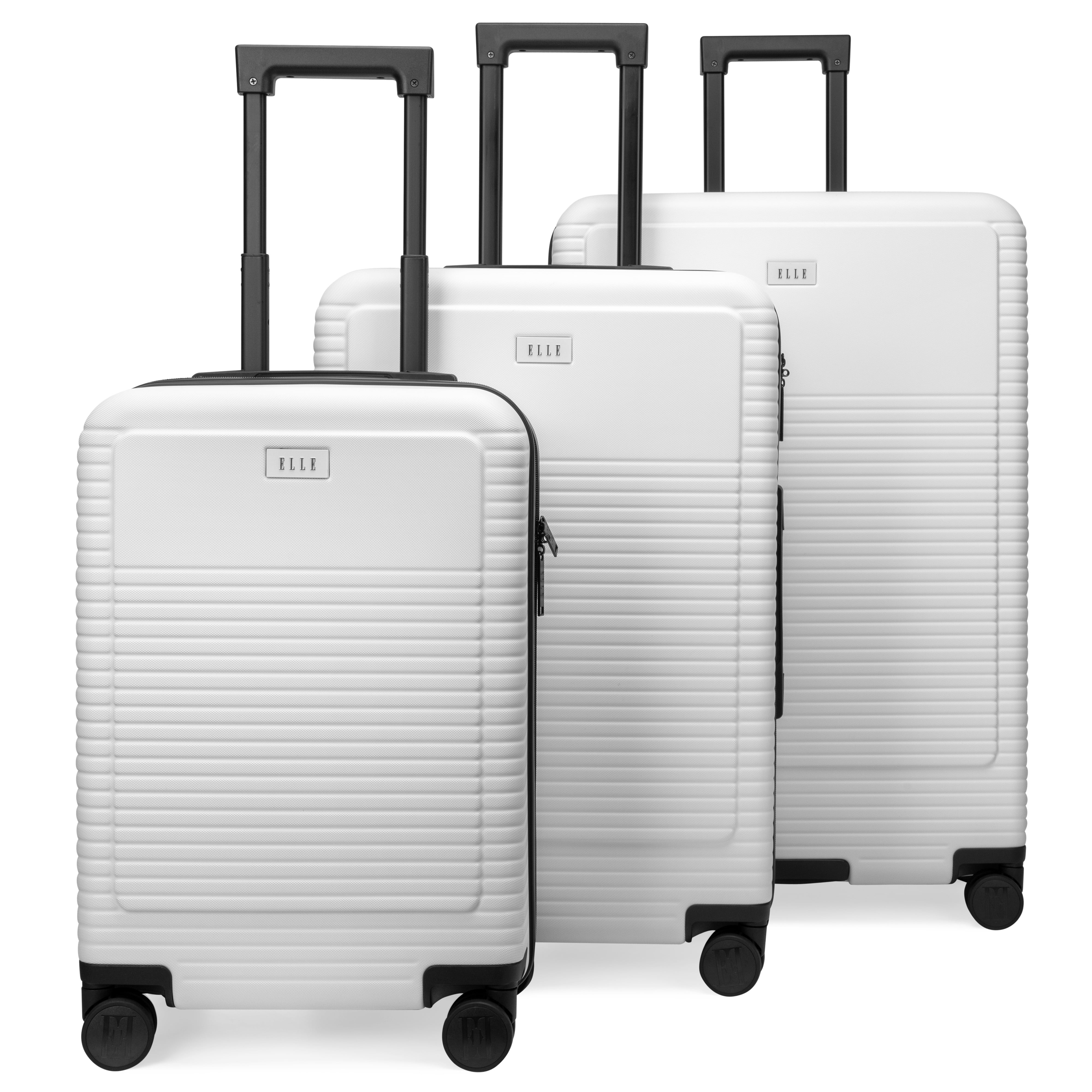 Elle 31 Inch Adult 3-Piece Spinner Carry-On Luggage Set, White