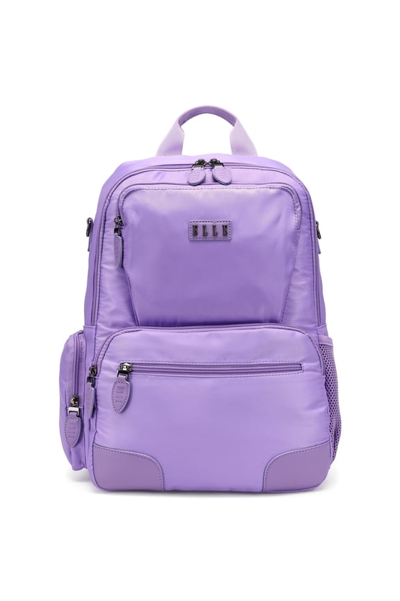 Voyage 20L Twill and Vegan Leather Fashion Backpack, Lavender