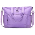 thumbnail image 1 of ELLE Voyage 25L Twill and Vegan Leather Weekender Duffel Bag in Lavender, 1 of 11