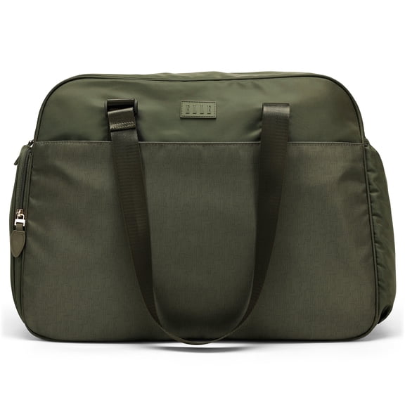 ELLE Wayfarer 40L Adult Monogram Weekender Tote Bag, Fashion Duffel Bag, Olive Green, 20 in