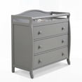 thumbnail image 1 of ELLEGHT 3-Drawer Dresser Changer, Changing Table, Nursery Dresser with Safety Belt, Guardrails & Changing Top for Baby Nursery in Gray, 1 of 8
