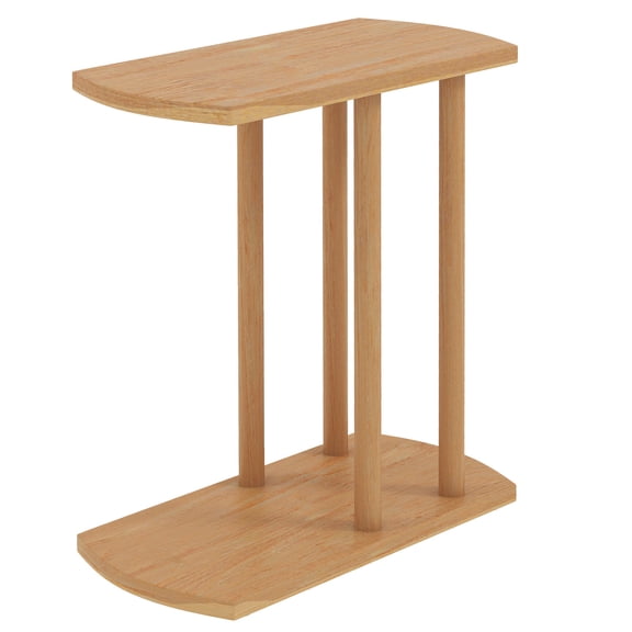 ELLEGNT 1 PCS Compact C-Table in Solid Teak – with Thickened Top for Small Spaces