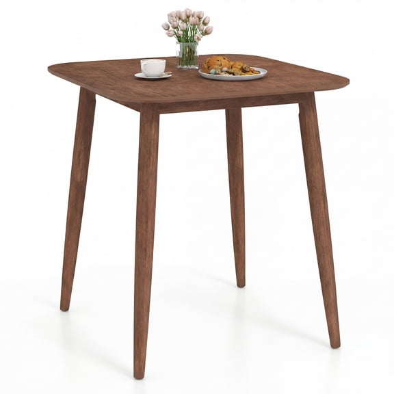 ELLEGNT 1 PCS Solid Rubber Wood Pedestal Table – 36 Inch Farmhouse Kitchen Table for Rustic Dining