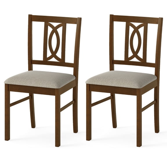 ELLEGNT 2 PCS Dining Chairs with Hollowed Backrest and Padded Seat – Upholstered Kitchen Chairs for Living Room