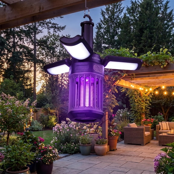 ELLEGNT 2-in-1 Outdoor Bug Zapper with Lantern - Foldable, TypeC Rechargeable, Mosquito Killer for Patio, Camping, or Picnic