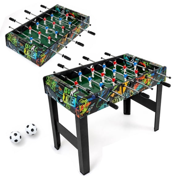 ELLEGNT 34 Inch 2 in 1 Mini Foosball Table with Score Keeper 2 Balls Detachable Legs