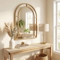 thumbnail image 1 of ELLEGNT 36" x 24" Gold Arched Wall Mirror with Beaded Frame - Ornate Decorative Mirror for Living Room, Entryway, or Fireplace Mantel, 1 of 1