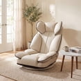 thumbnail image 1 of ELLEGNT 360° Swivel Floor Gaming Chair – Folding, Adjustable Lounger Couch for Lazy Relaxation, Beige, 1 of 10