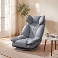 thumbnail image 1 of ELLEGNT 360° Swivel Floor Gaming Chair – Folding, Adjustable Lounger Couch for Lazy Relaxation, Gray, 1 of 10