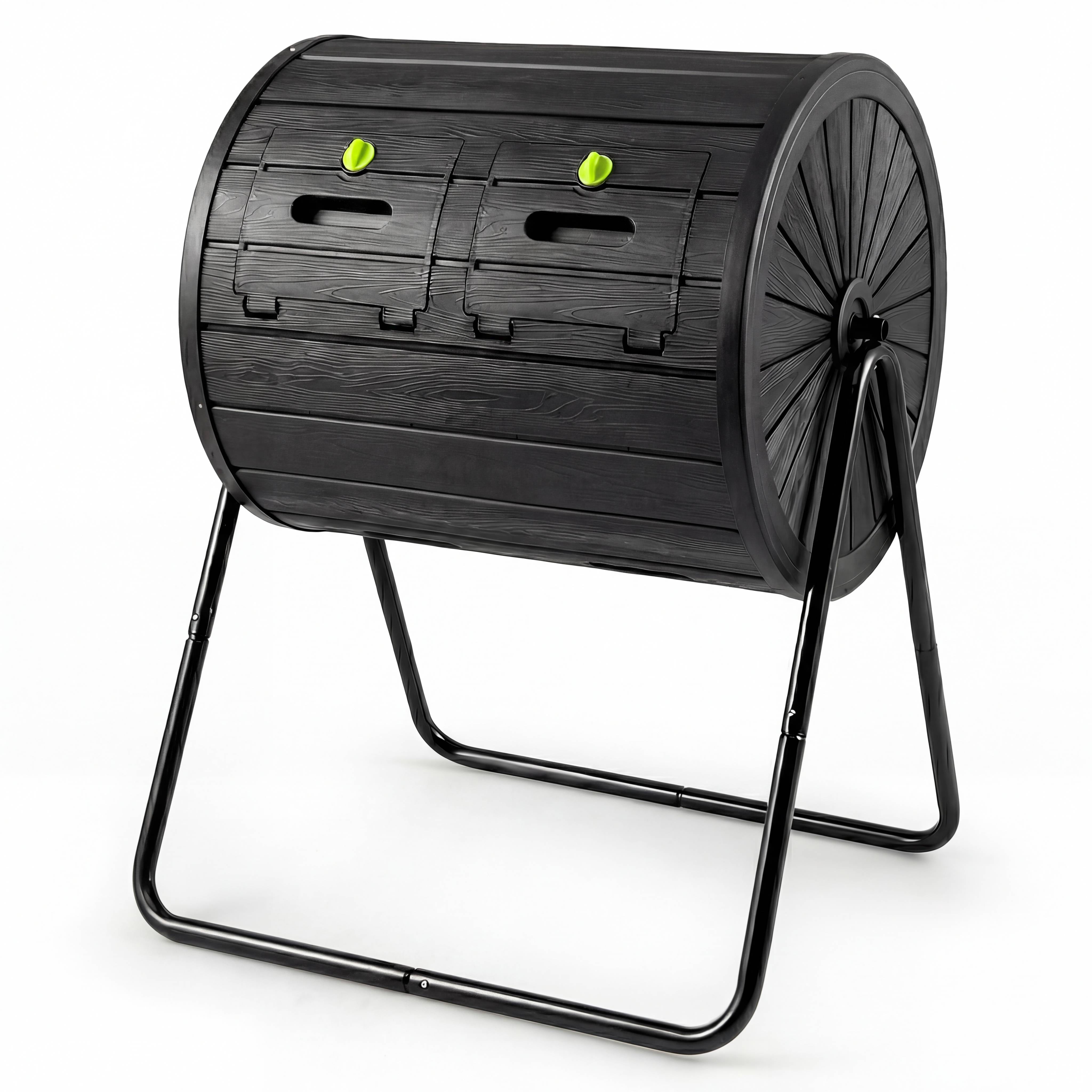 ELLEGNT 37.5 Gallon Dual Chamber Tumbling Composter, 2 Lockable Doors ...