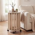 thumbnail image 1 of ELLEGNT 4 PCS Stackable Stools for Kitchen & Apartments with Rolling Base and Locking Casters, Natural, 1 of 9