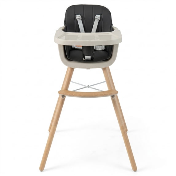 ELLEGNT 6-in-1 Baby High Chair, Feeding Chair, Convertible Highchair with 5-Point Harness for Babies and Toddlers in Black