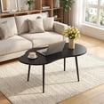 thumbnail image 1 of ELLEGNT Cloud Coffee Table 39.5" - Irregular Wood & Metal, Modern, for Living,Home Office,Small Spaces, Black, 1 of 7