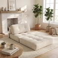 thumbnail image 1 of ELLEGNT Convertible Sleeper Chair - Folding Sofa Bed, Corduroy Cover, Pillow Back Support for Living Room or Guest Room , Beige, 1 of 10