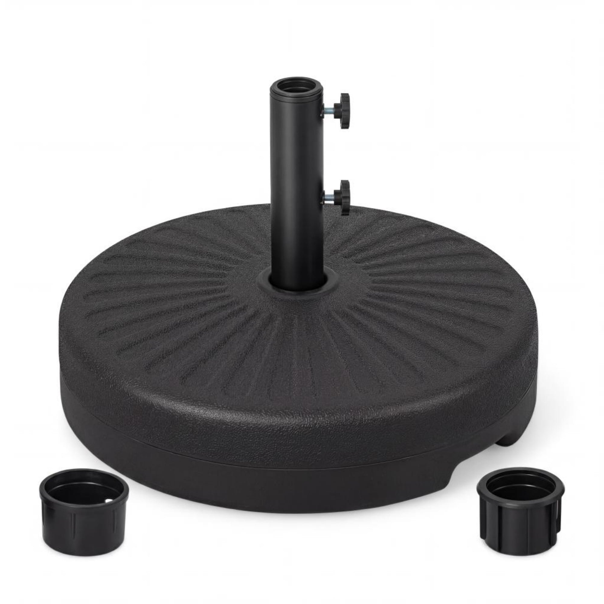 ELLEGNT Heavy-Duty Patio Umbrella Base Stand - 19.5" Round, Fillable, Fits 1.5" /1.9" Poles