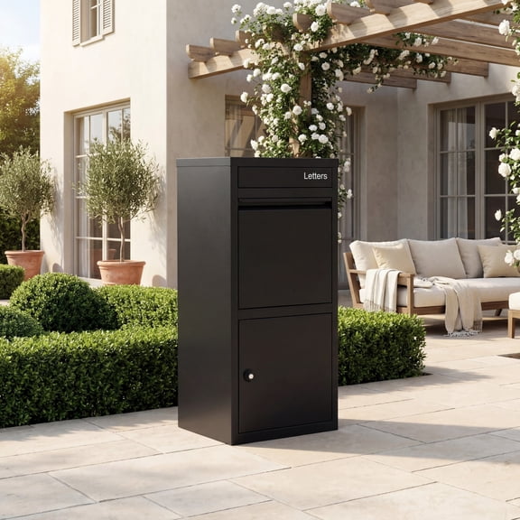 ELLEGNT Home Porch & Curbside Delivery Box AntiTheft Lockable Door, Secure Package Storage
