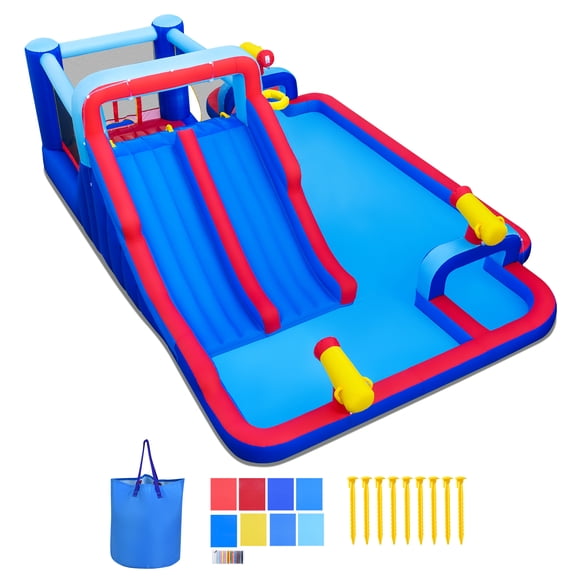 ELLEGNT Kids Bounce House with Water Slide and Splash Pool - Inflatable Water Park, Without Blower