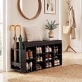 thumbnail image 1 of ELLEGNT Shoe Bench with Umbrella Stand - Padded Seat, Adjustable Shelves for Entryway Storage, Black, 1 of 7
