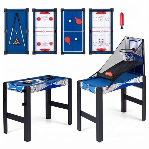 ELLEGNT SpaceSaving MultiGame Table  6in1 Combo Set with Billiards for Family Fun