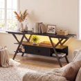 thumbnail image 1 of ELLEGNT TV Stand for 65" TVs - 3‑Tier with Power Outlets, LED Lights, and Remote Storage Shelves, Black, 1 of 10