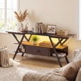 thumbnail image 1 of ELLEGNT TV Stand for 65" TVs - 3‑Tier with Power Outlets, LED Lights, and Remote Storage Shelves, Brown, 1 of 10