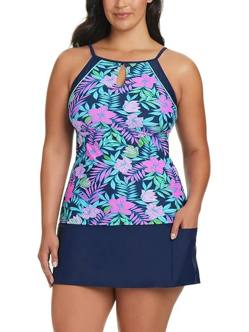 ELLEN TRACY Women's Piece Lightweight Tankini Swimsuit Set