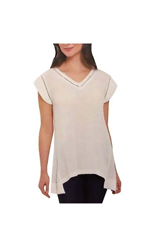 Women's Crochet Detail Top Blouse / S / E-CREAM New with box/tags