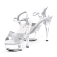 thumbnail image 1 of ELLIE 601-JANIE Women 6" Heel Glitter Criss Cross Ankle Strap Platform Sandals, 1 of 2