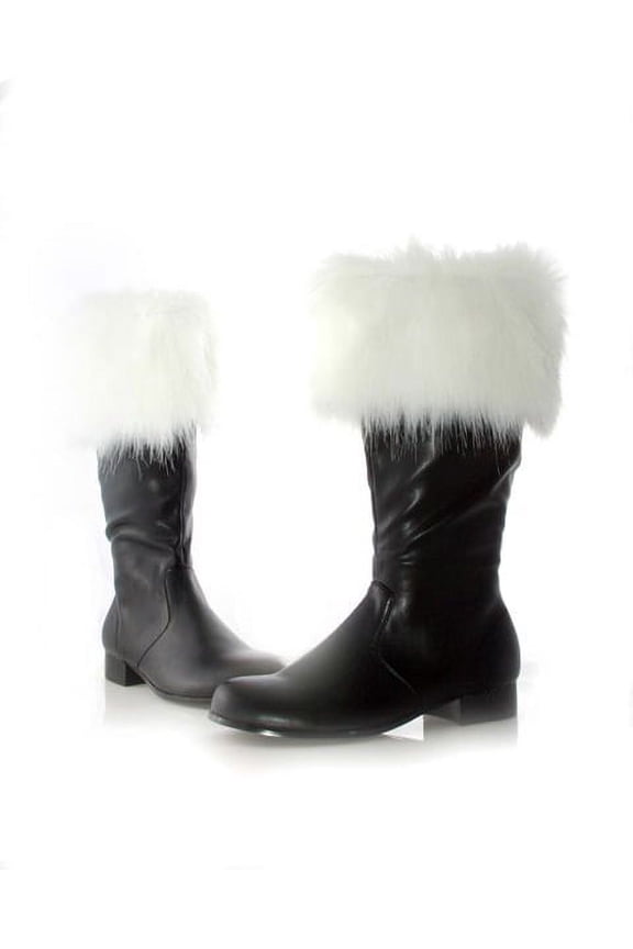 Mens Santa Boots with Faux Fur