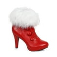 thumbnail image 1 of ELLIE SHOES - Women's Red Ankle Boots with Faux Fur - 8, 1 of 2