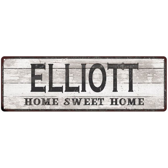 ELLIOTT Home Sweet Home Country Look Personalized 6x18 Metal Sig 206180045660