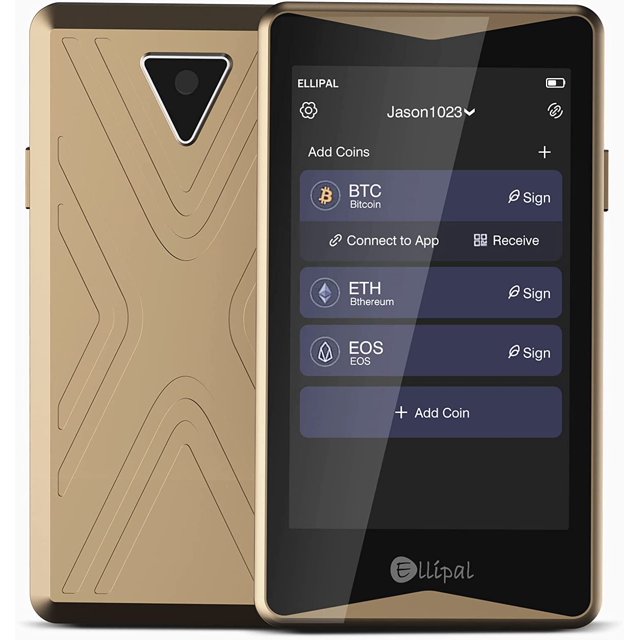 ELLIPAL Hardware Cryptocurrency Wallet Cold Wallet Gold Titan, 100 Air