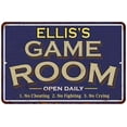 thumbnail image 1 of ELLIS'S Blue Game Room Sign Metal 12 x 18 Matte Finish Metal 112180002120, 1 of 1