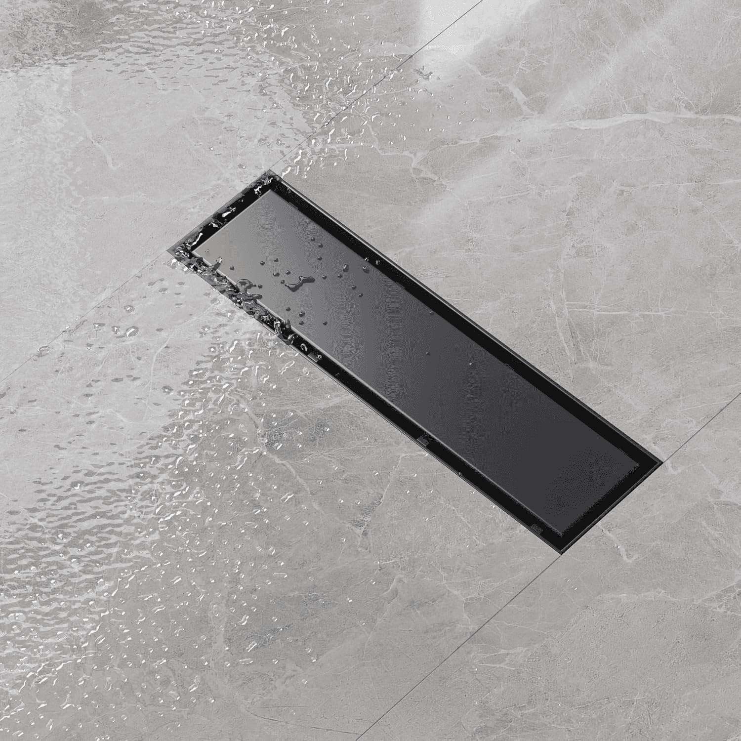 ELLO&ALLO 6" Square Shower Floor Drain - SUS 304 Stainless Steel, Oil Rubbed Bronze, Removable Grate With Hair Strainer (Quadrato Pattern)