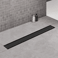 thumbnail image 1 of ELLO&ALLO 32 Inch Matte Black Linear Shower Drain, SUS304 Stainless Steel Rectangle Shower Floor Drain with 2-in-1 Flat & Tile Insert Cover, 1 of 4