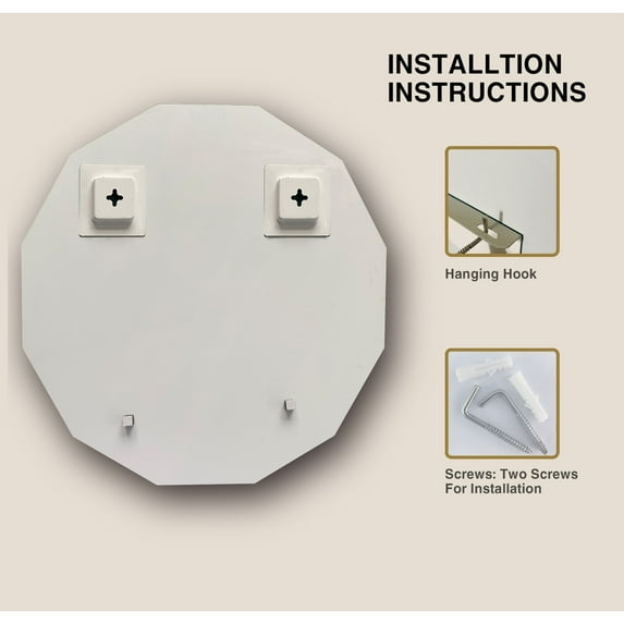 ELLOALLO Single Beveled Edge Bathroom Wall Vanity Mirror 20Round