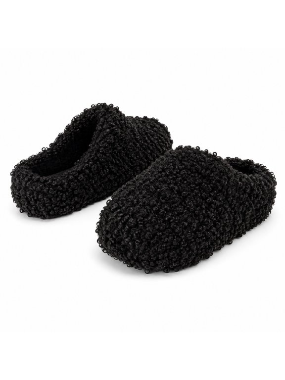 Women's Curly Plush Platform Slippers, Closed Toe Backless Mules