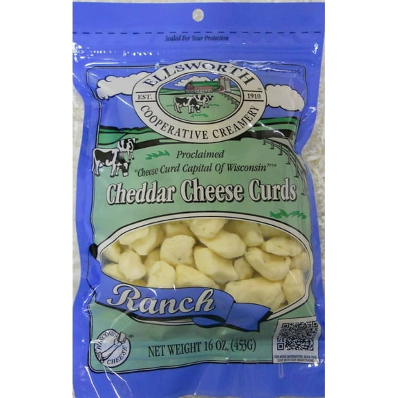 ELLSWORTH Cheese Curd Cheddar, Ranch, 16 Ounce (Pack of 8)