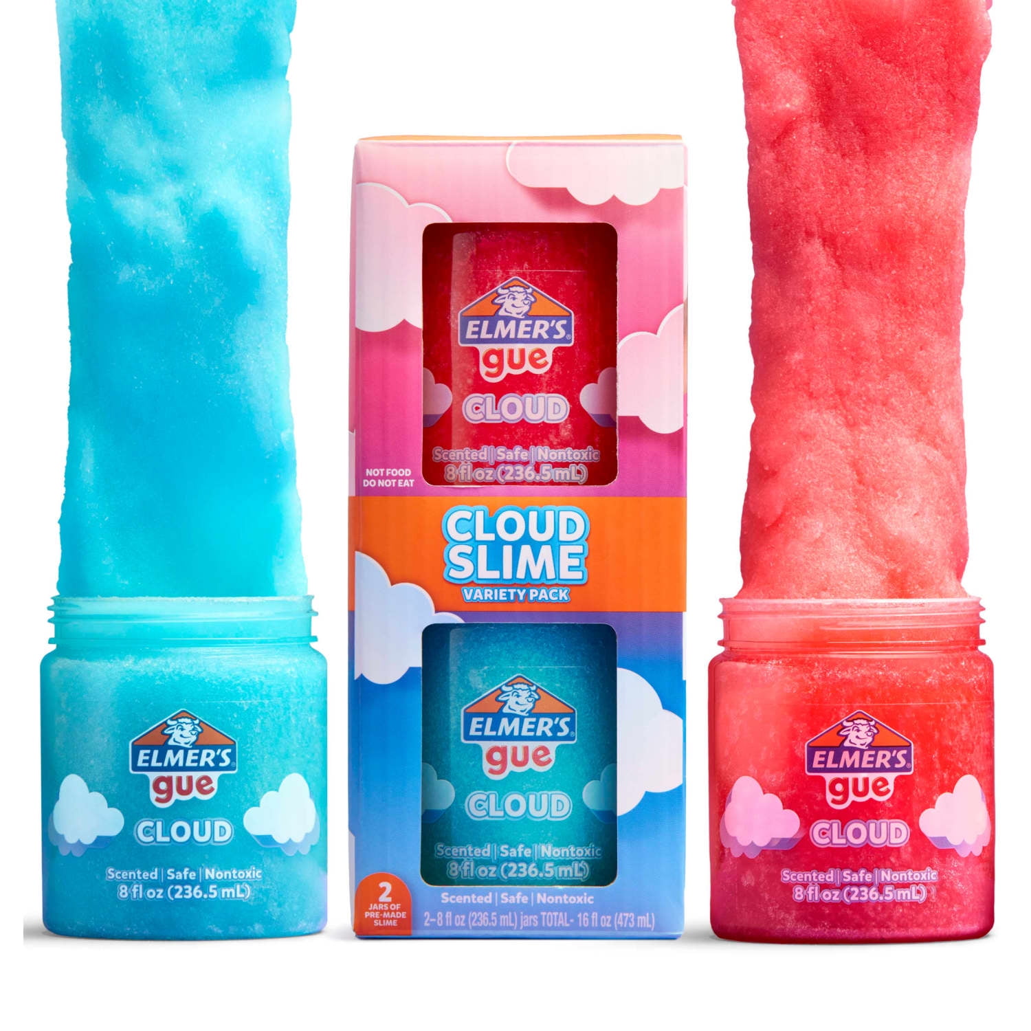 Elmers Gue Premade Slime, Cloud Slime, 8 oz, 2 Count