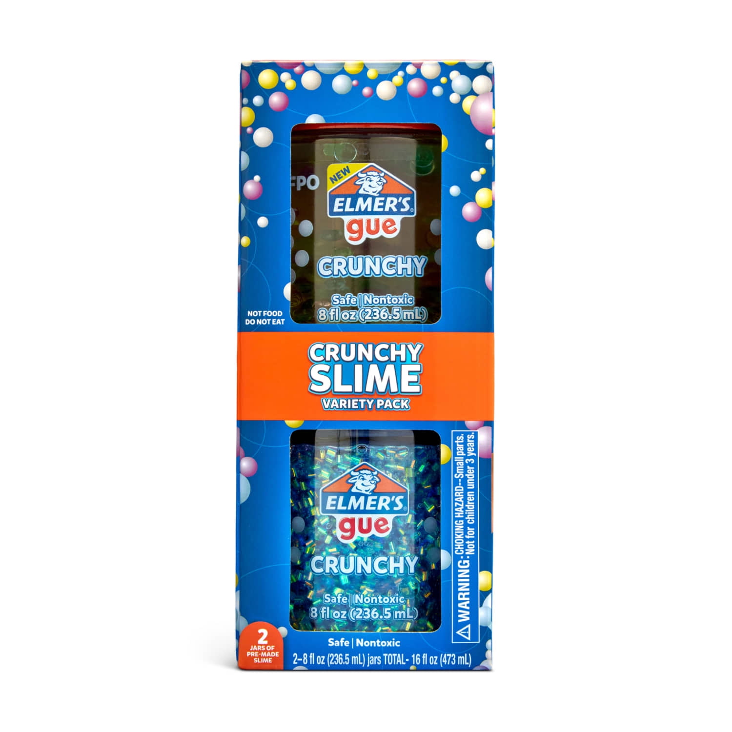 Elmer's Gue Premade Slime, Crunchy Slime, 2 Count