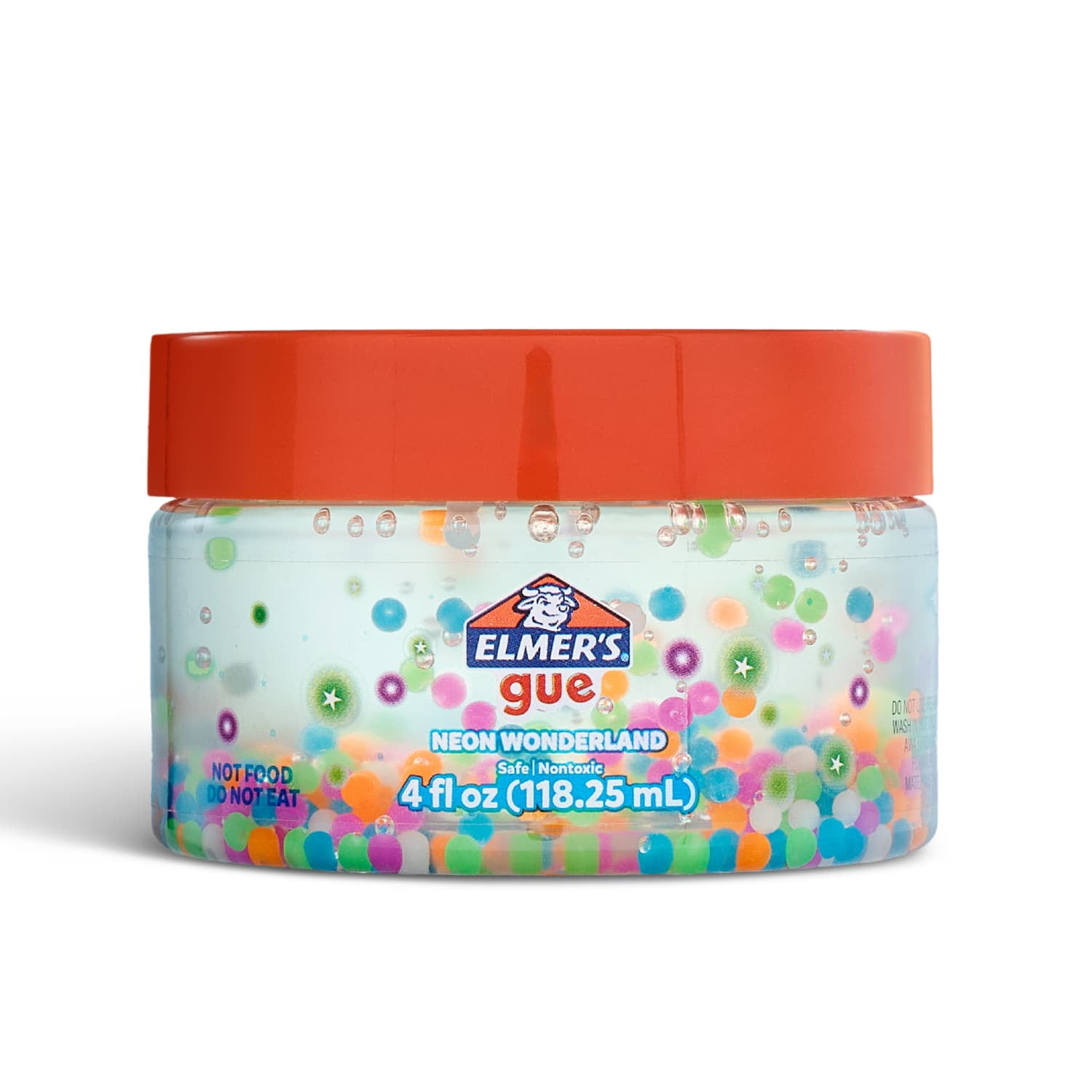 Elmer's Gue Premade Slime, Neon Wonderland, Crunchy Slime, Clear Slime, Contains Glow-in-the-Dark Mix-Ins, 1 Count (4 oz)