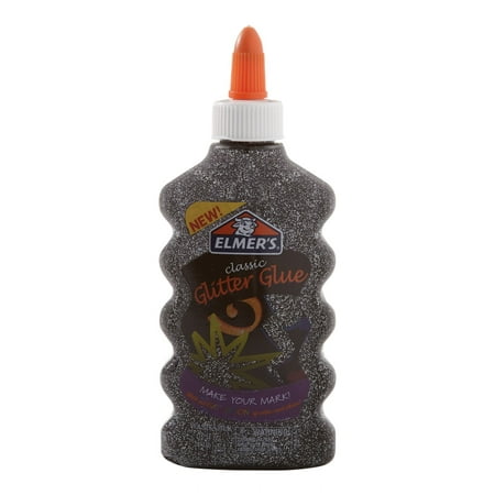 Elmer's Liquid Glitter Glue, Washable, Black, 6 Ounces, 1 Count - Great for Making Slime