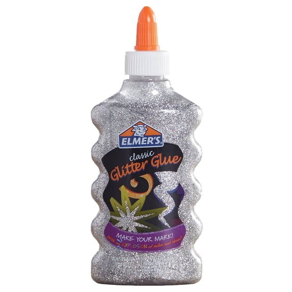 Elmer's Liquid Glitter Glue, Washable, Silver, 6 Ounces, 1 Count - Great for Making Slime